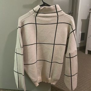 Grid pattern sweater